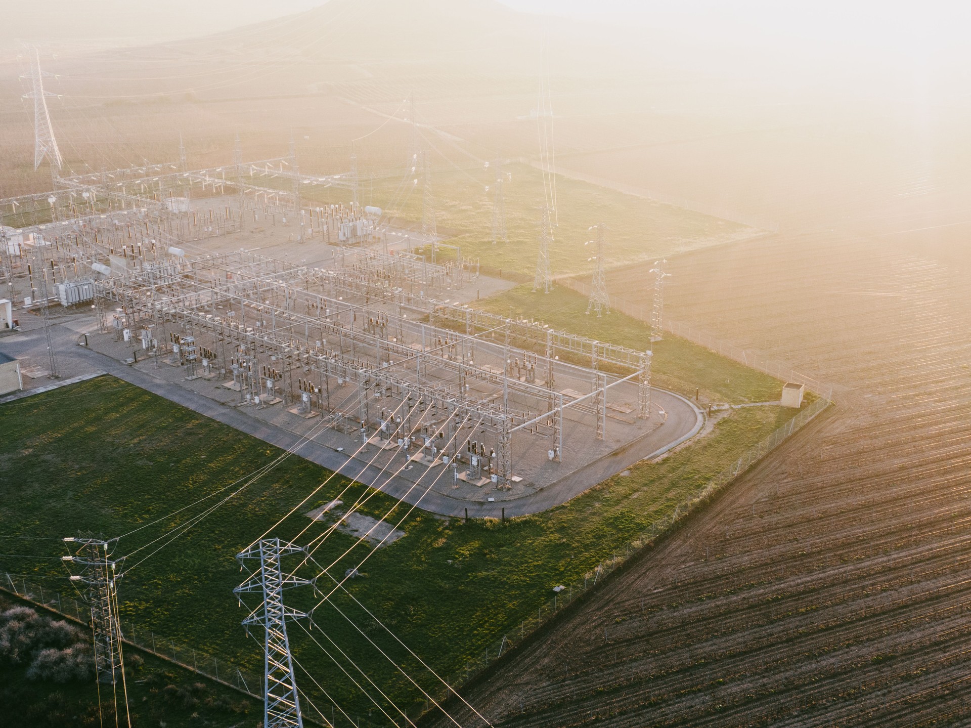 Electricity substation from above